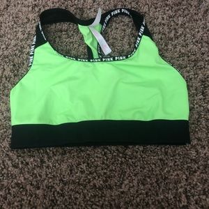 Pink sports bra